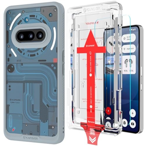 KAPAVER Impulse Series Back Cover Case for Nothing Phone 3a (PC +TPU) (Cyber-i Gray Case + TG) - Image 1