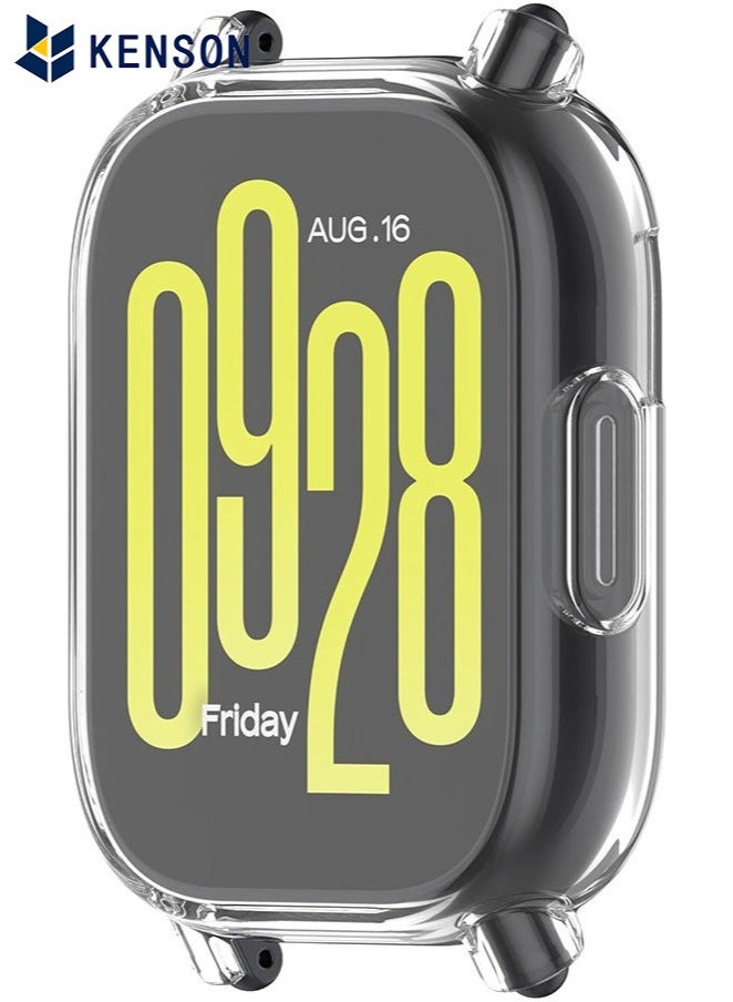 KENSON 2 Pcs Screen Protector Case Fit for Redmi Watch 5 Active, Durable Full Coverage TPU Protective Cover Bumper Frame Protector Case Accessories Fit for Redmi Watch 5 Active Smartwatch (Clear+Black)  - Image 2