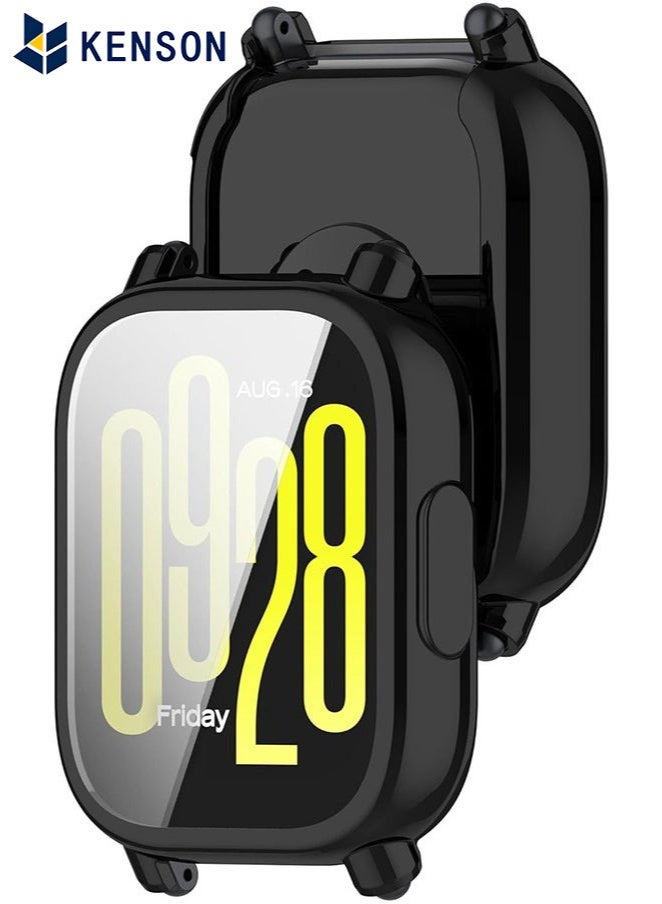 KENSON 2 Pcs Screen Protector Case Fit for Redmi Watch 5 Active, Durable Full Coverage TPU Protective Cover Bumper Frame Protector Case Accessories Fit for Redmi Watch 5 Active Smartwatch (Clear+Black)  - Image 5