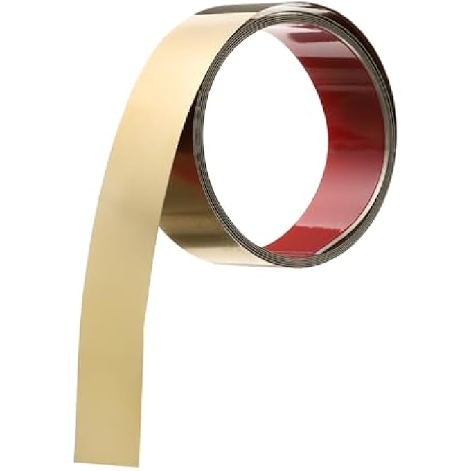 MOULDING STRIP, STAINLESS STEEL WALL CLADDING FOR STICKING, DECORATIVE CLADDING FOR WALL, MIRROR FRAME, CRAFT AND HOME DECOR, 10 FEET X 2 INCHES, MIRRORED GOLD - Image 1