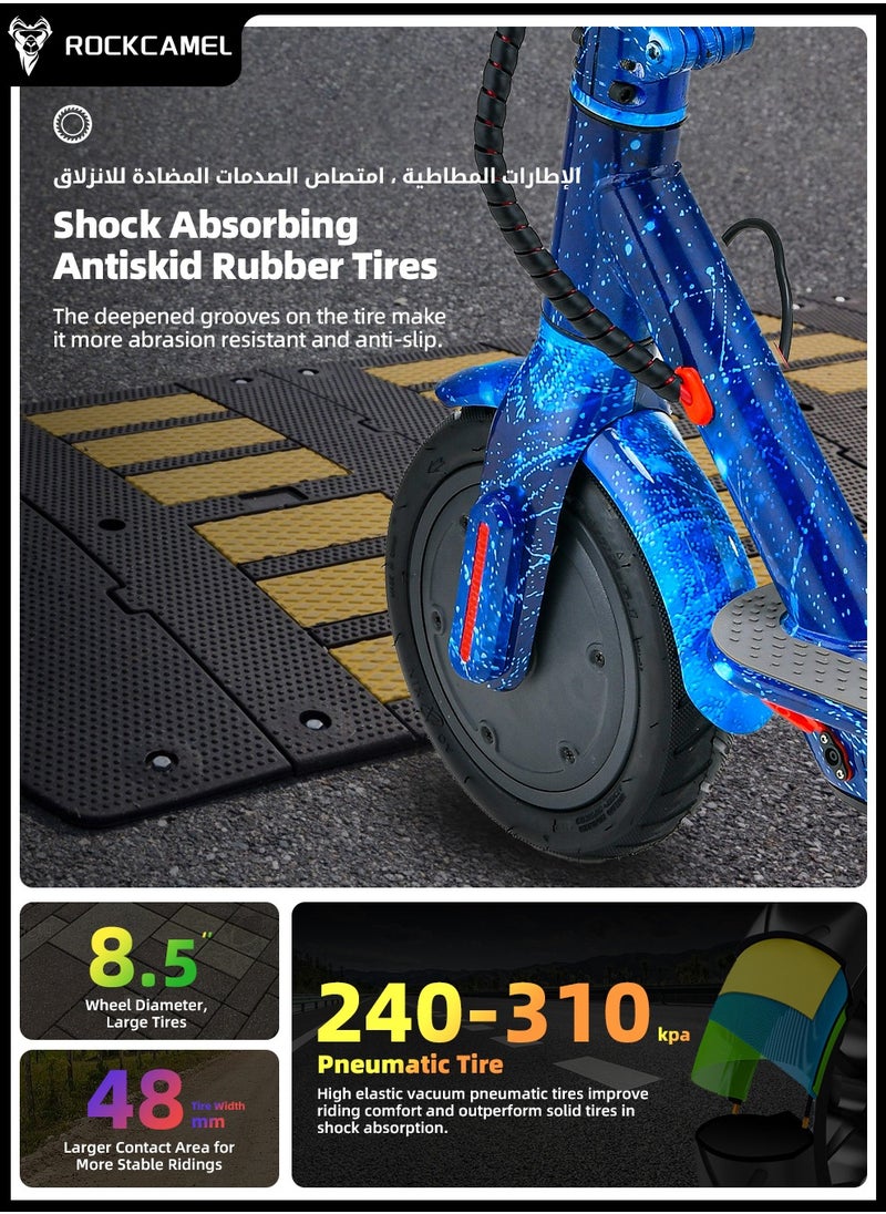 ROCKCAMEL - High-Performance Electric Kick Scooter with 350W Motor Speed of 25 km/h 8.5" Tires 25 km Long Range Dual Brakes Commuting Scooter for Adults and Teens LCD with Smart APP Connectivity - Image 1