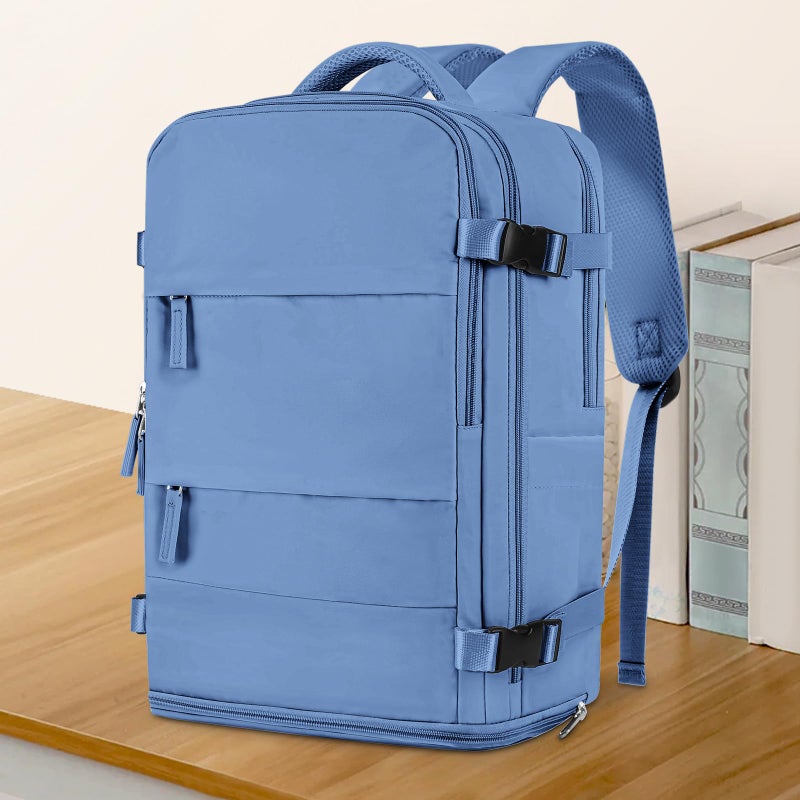 coowoz Travel Backpack for Women Men,Carry On Backpack,Hiking Backpacks Outdoor Sports Rucksack Casual Daypack Travel Essentials Sky Blue - Image 2