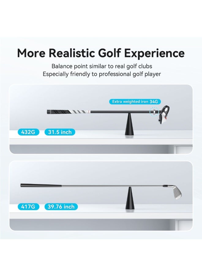 AMVR GA1 Long VR Golf Club Attachment Compatible with Meta/Oculus Quest 3/Quest 3S Accessories, Additional Weight Iron and Force Feedback Effect,More Realistic Golf Experience（for Right Controller） - Image 3