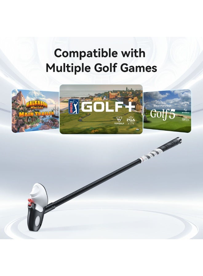 AMVR GA1 Long VR Golf Club Attachment Compatible with Meta/Oculus Quest 3/Quest 3S Accessories, Additional Weight Iron and Force Feedback Effect,More Realistic Golf Experience（for Right Controller） - Image 5