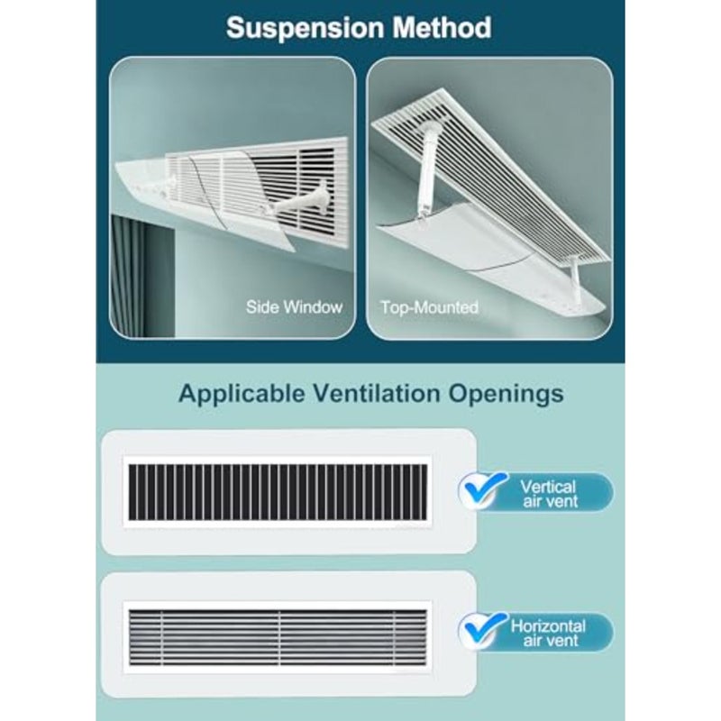 Central Air Conditioning Ceflector, Adjustable Size Split Air Conditioner Deflector, Transparent Panel عاكس هواء مكيف سبليت, Min 60cm Max 100cm, Fit for Central Air Deflector Grilles - Image 4