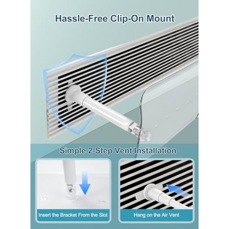 Central Air Conditioning Ceflector, Adjustable Size Split Air Conditioner Deflector, Transparent Panel عاكس هواء مكيف سبليت, Min 60cm Max 100cm, Fit for Central Air Deflector Grilles - Image 2