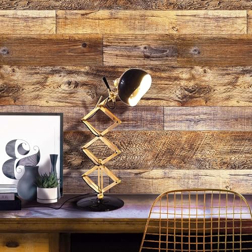 Yun-aeon Brown Wood Peel and Stick Wallpaper 17.3" X 80"Coffee Brown PVC Self Adhesive Wood Wall Peel and Stick Paper for Wall Covering Furniture Countertop Kitchen Christmas DIY - Image 4