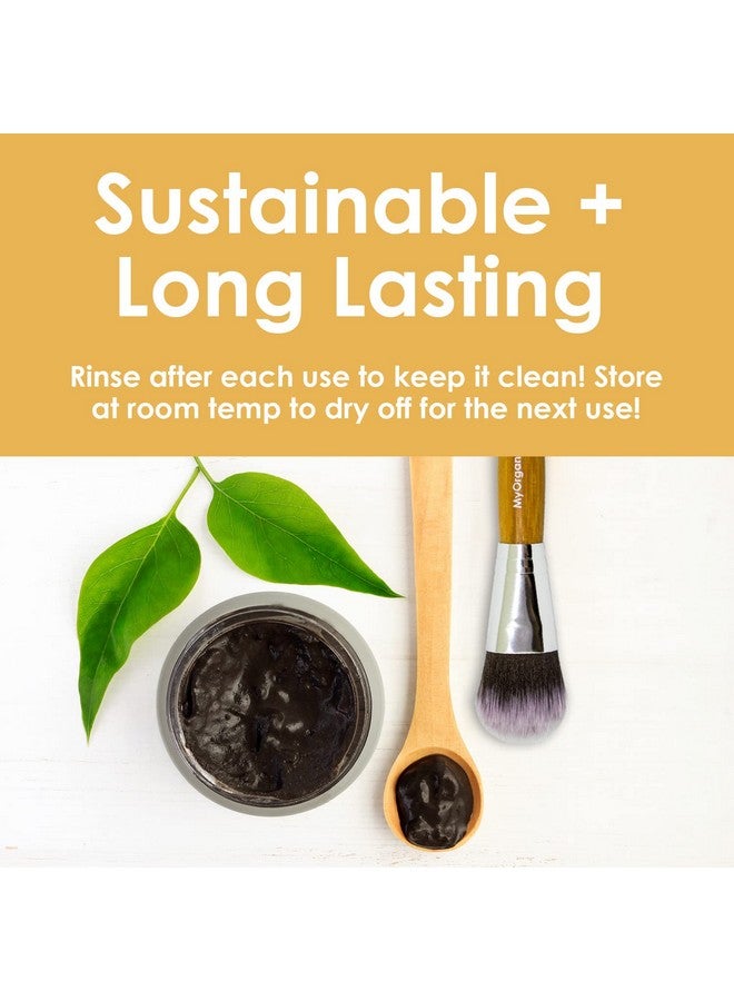 My Organic Zone Face Mask Brush Soft Bamboo Facial Mud Mask Applicator Brush For Applying Facial Mask Use With Facial Mud Masks Peel Off Masks Oils & Makeups (4 Inches Long) - Image 3