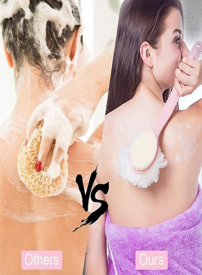 CHAMELI 2 IN 1 Bath Body Soothing Brush With Soft Loofah And Bristles,Back Scrubber With Curved Long Handled Shower Brush For Wet Or Dry, Women & Men (Multi Colour) - Image 5