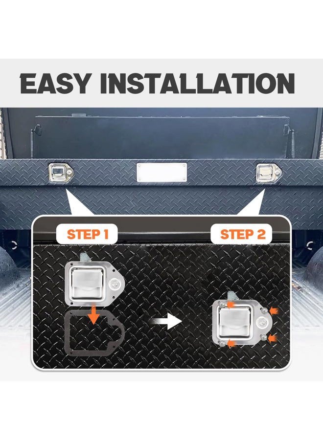 Lonffery Truck Tool Box Latch Stainless Steel Toolbox Paddle Lock Replacement Handle with Keys for RV, Truck, Trailer, UTV, ATV Box (2 Pack) - Image 5
