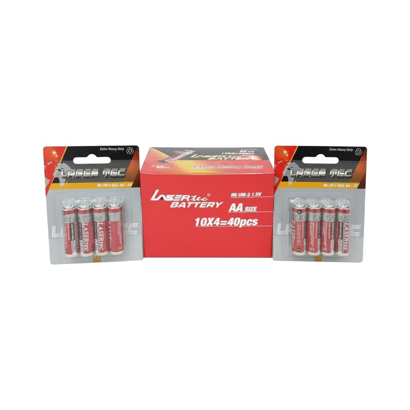 Lasertec AA UM-3 R6 Batteries – High Power, 4-Piece Blister Pack