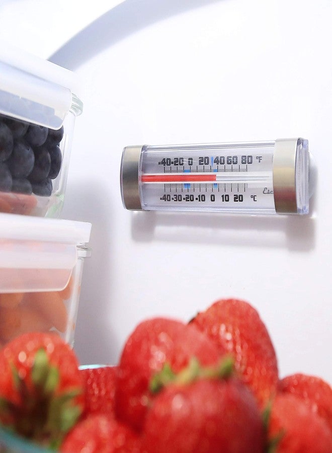 إسكالي ترمومتر ثلاجة وفريزر زجاجي مقاوم للكسر من إسكالي AHF2 مزود بأكواب شفط، ومؤشرات لدرجة الحرارة الآمنة، ومناطق درجة حرارة الثلاجة والفريزر، حاصل على شهادة NSF - Image 5