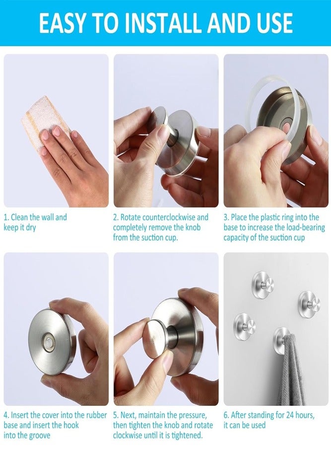 BELLSBERRY 2 قطعة خطافات منشفة بكوب شفط - خطافات حائط قابلة للإزالة بدون حفر للحمام والمطبخ والزجاج والبلاط - Image 3