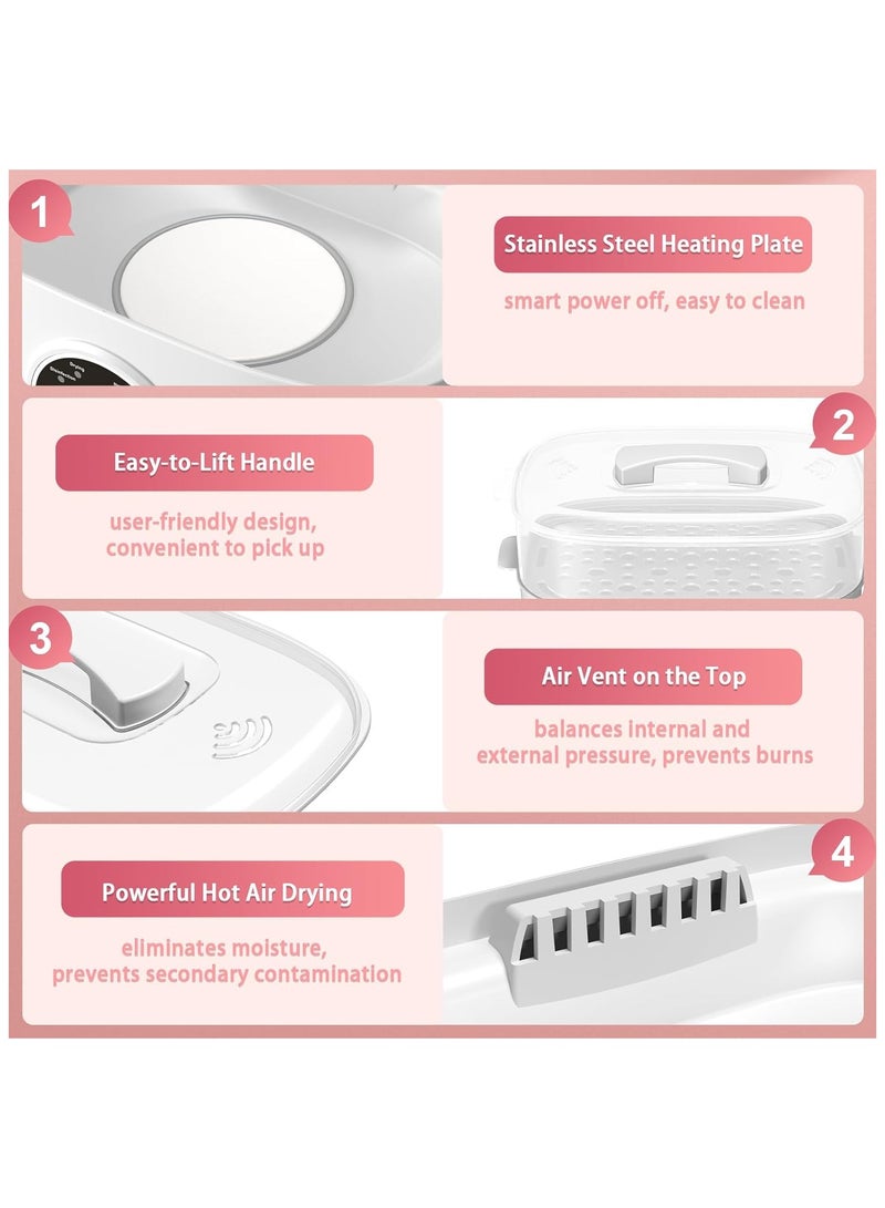 Baby Bottle Sterilizer and Dryer 5-in-1 Large Capacity Bottle Sanitizer and Dryer 2 Layers Compact Baby Bottle Electric Steam Sterilizer and Dryer for Baby Bottles Pacifiers Pump Parts - Image 5