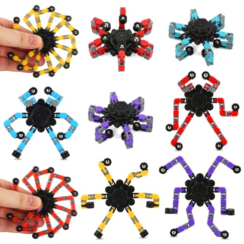 JYXT Fidget Spinners 8 Pack Transformable Fidget Spinners Toys Party Favors for Kids 48 812 Goodie Bag Stocking Stuffers Treasure Box Classroom Prize Gifts for Birthday Halloween Christmas Easter Party - Image 1