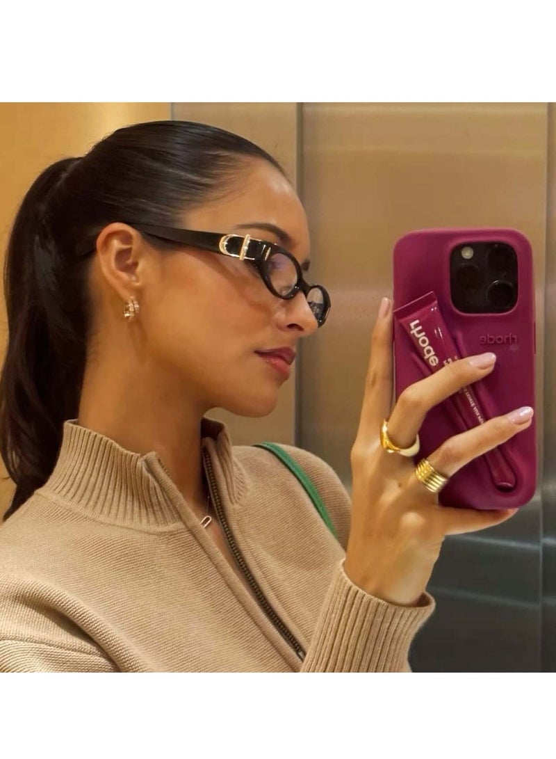 Rhode iPhone 14 Pro Max Phone Case with Lip Gloss ,Silicone Shockproof and Scratch-Resistant Protective Case,Phone Rhode Case with Silicone Lipstick Holder,Applicable toiPhone 14 Pro Max-(Raspberry Jelly) - Image 2