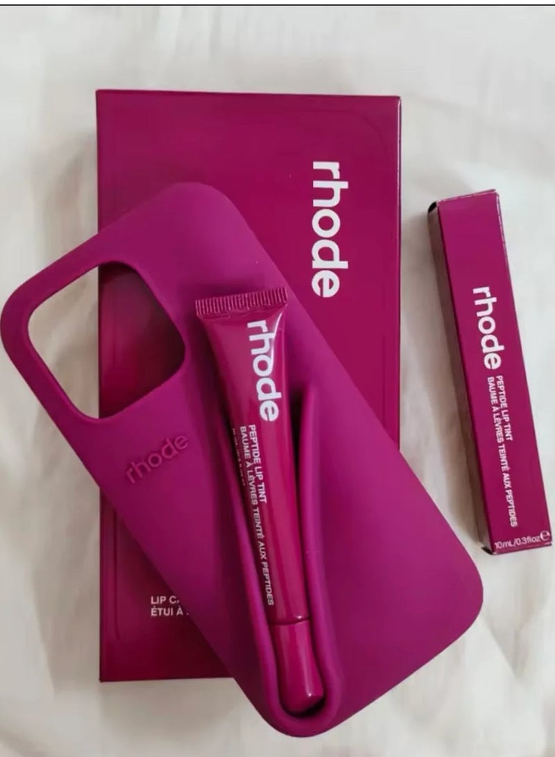 Rhode iPhone 14 Pro Max Phone Case with Lip Gloss ,Silicone Shockproof and Scratch-Resistant Protective Case,Phone Rhode Case with Silicone Lipstick Holder,Applicable toiPhone 14 Pro Max-(Raspberry Jelly) - Image 4