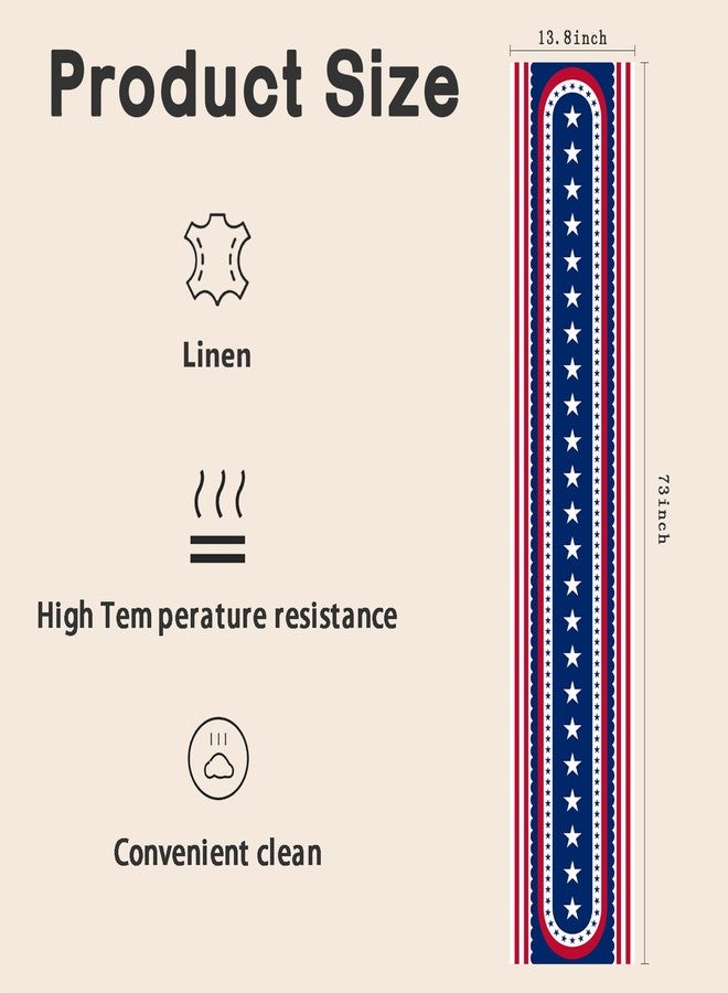 OHOME 4th of July Decorations - Patriotic USA Stars Table Runner for Home | Memorial Day Decorations - Independence Party Supplies - Fourth of July Accessories Decor Indoor Outdoor - Image 2