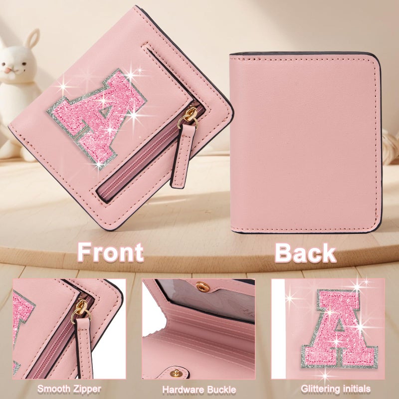 OYLOLA Birthday Gifts for Teen Girl Kids Wallet Girl Wallets Small Initial Rfid Wallet Teen Girls Gift Preppy Stuff for Girls Pink A - Image 5