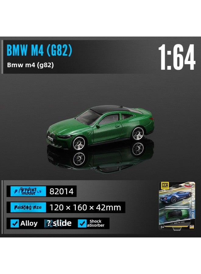 CCA Color Per 1/64 Alloy Car Model A Variety Of Sports Car Racing Simulation Metal Car Pocket Car Sliding Shock Absorber-Color:82014 BMW M4-G82-Green  - Image 1