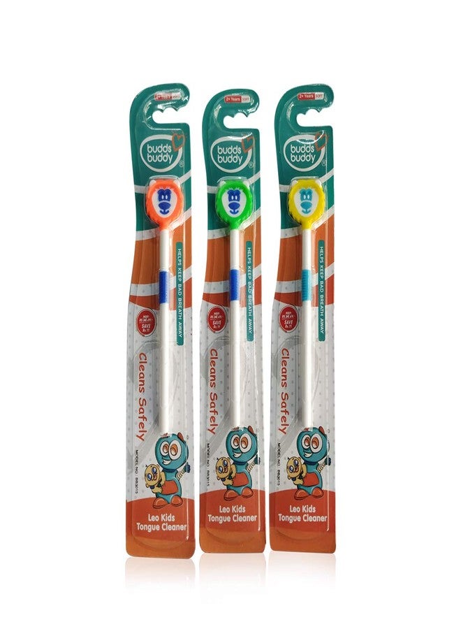 Buddsbuddy Combo of 3 Leo Kids Tongue Cleaner, 3 Pcs, BB3015 Multi Color - Image 4