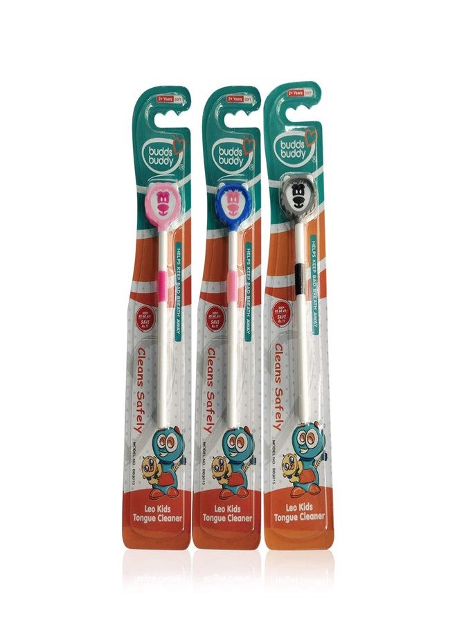 Buddsbuddy Combo of 3 Leo Kids Tongue Cleaner, 3 Pcs, BB3015 Multi Color - Image 2
