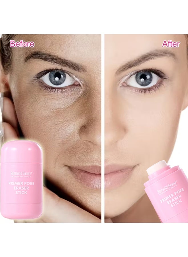 Romantic Beauty Face Base Primer Stick Gentle  Non-Irritating Invisible Pore Makeup Stick - Long-Lasting Oil Control & Moisturizing Primer, Lightweight Base for Perfect ing, Natural, Professional Makeup Primer up to 24 hour hydration, up to 24 hour makeup wear - Image 2