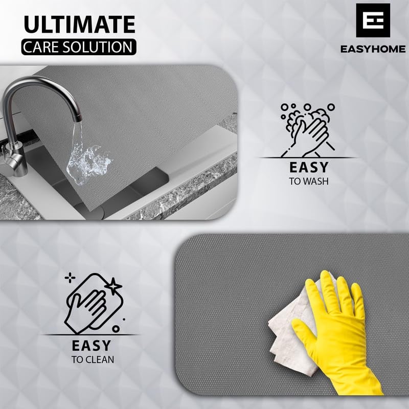 Easy Home EASYHOME Multipurpose EVA Anti-Slip Mat (45cm x 5 Meter, Grey) – Waterproof, Washable Shelf Liner Roll Sheet for Kitchen, Bathroom, Drawers, Cabinets, Fridge & Table Mat - Image 4