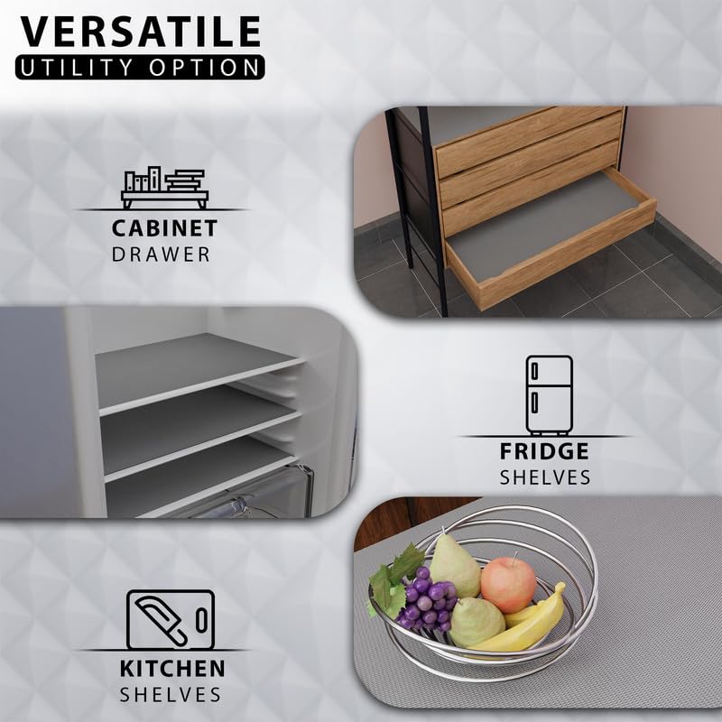 Easy Home EASYHOME Multipurpose EVA Anti-Slip Mat (45cm x 5 Meter, Grey) – Waterproof, Washable Shelf Liner Roll Sheet for Kitchen, Bathroom, Drawers, Cabinets, Fridge & Table Mat - Image 3