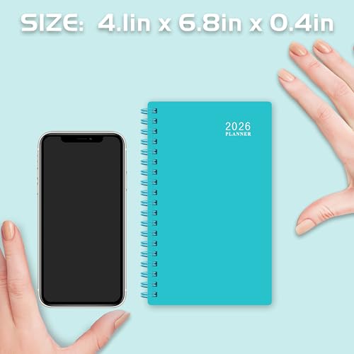 Lemome 2026 Pocket Calendar/Planner - Weekly & Monthly Pocket Planner for Purse, Jan. 2026 - Dec. 2026, 6.8" x 4.1", Strong Twin - Wire Binding, Plastic Cover - Image 3
