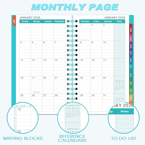 Lemome 2026 Pocket Calendar/Planner - Weekly & Monthly Pocket Planner for Purse, Jan. 2026 - Dec. 2026, 6.8" x 4.1", Strong Twin - Wire Binding, Plastic Cover - Image 5