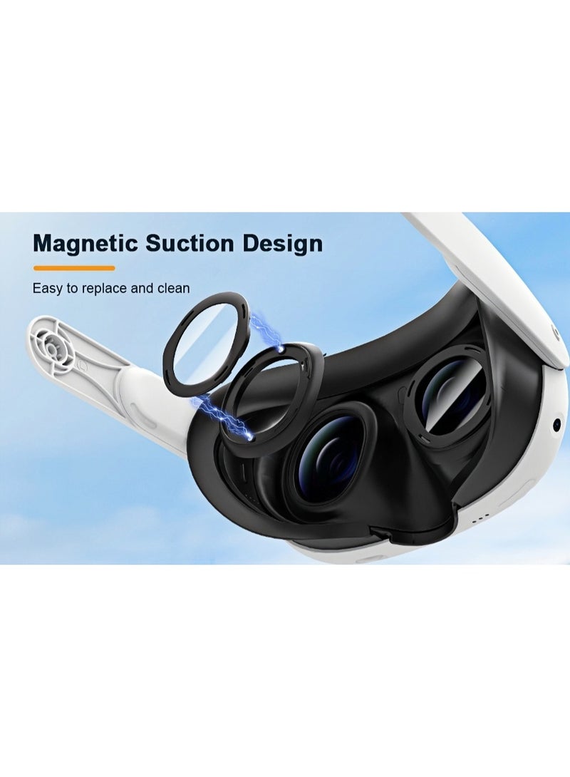 Lens Protector Kit for VR Meta Quest 3 – Magnetic Glasses Spacer, Anti-Fog Wipes, Lens Protective Cover, Blue Light Blocking Glasses, VR Accessories for Oculus Quest 3 (Not for Quest 3S), Gifts for Kids, Christmas Gift - Image 5