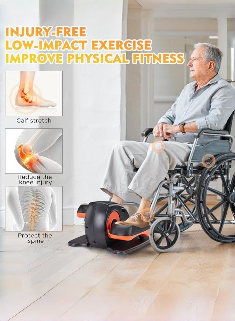 EzzySo آلة المشي الكهربائية معدات تدريب إعادة تأهيل كبار السن آلة دواسة القدم جهاز رياضي إعادة تأهيل السكتة الدماغية وشلل نصفي جهاز بيضاوي مزود بتحكم عن بعد 5 سرعات قابلة للتعديل - Image 3