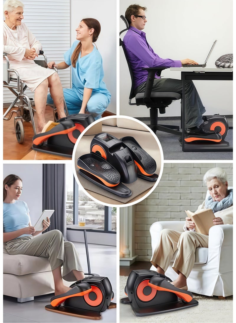 EzzySo آلة المشي الكهربائية معدات تدريب إعادة تأهيل كبار السن آلة دواسة القدم جهاز رياضي إعادة تأهيل السكتة الدماغية وشلل نصفي جهاز بيضاوي مزود بتحكم عن بعد 5 سرعات قابلة للتعديل - Image 2