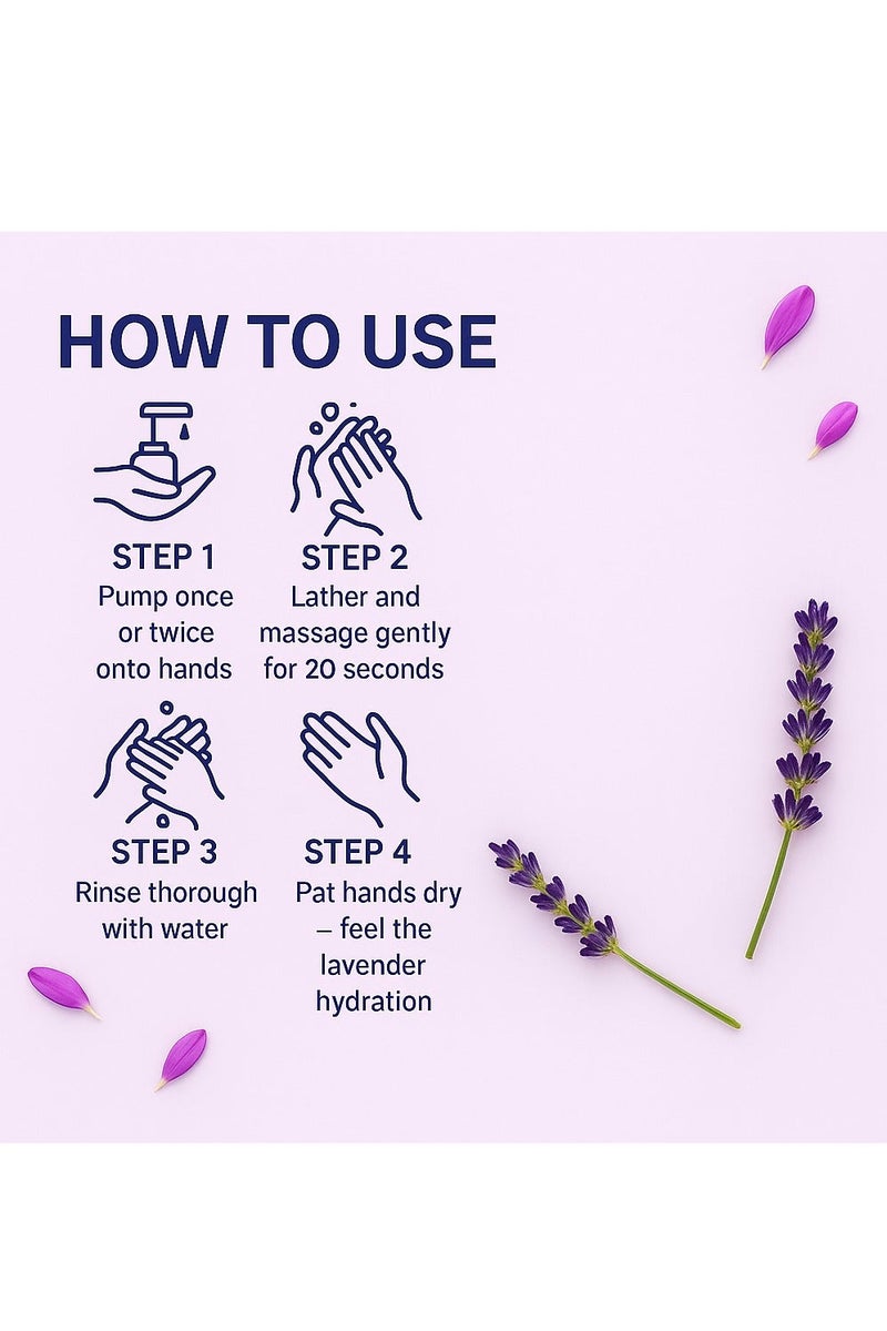 arOma face arOma Hand Wash, Shea Butter & Lavender Scent, 500ml | Hydrating & Protective Formula | Gentle on Skin | Paraben-Free | Long-Lasting Freshness & Aroma - Image 4