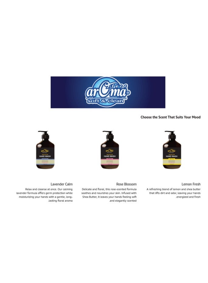 arOma face arOma Hand Wash, Shea Butter & Lavender Scent, 500ml | Hydrating & Protective Formula | Gentle on Skin | Paraben-Free | Long-Lasting Freshness & Aroma - Image 5