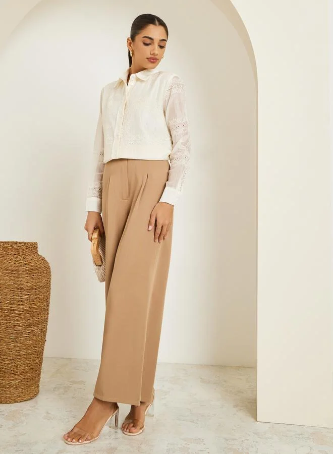 ستايلي بلوزة مطرزة بزهور