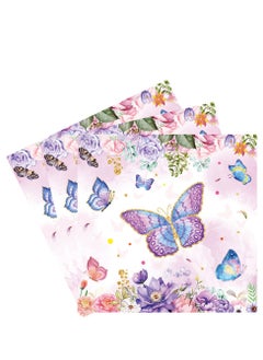 Generic 120 Pcs Butterfly Baby Shower Party Plates Napkins Supplies for 24 Guests, Disposable Paper Tableware Pink Floral Princess Girl Dinnerware for Baby Shower  - Image 5