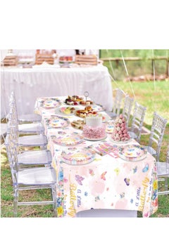 Generic 120 Pcs Butterfly Baby Shower Party Plates Napkins Supplies for 24 Guests, Disposable Paper Tableware Pink Floral Princess Girl Dinnerware for Baby Shower  - Image 4