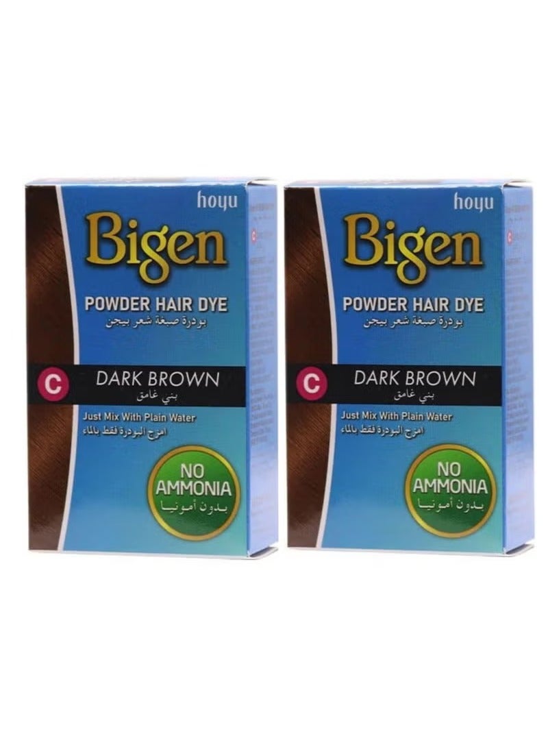 Bigen Bigen Hair Dye Powder Dark Brown 2 pieces