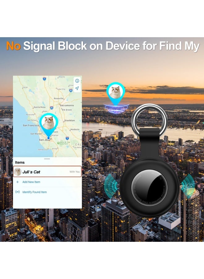 Fanski 2Pack,Compatible with Airtag Holder Case with Keychain IPX8 Waterproof,Shockproof GPS Tag Tracker Cover [Anti-Scratch] [PC+Silicone] for Item Finders Case for Pets,Kids,Luggages-Black/Rosered - Image 5