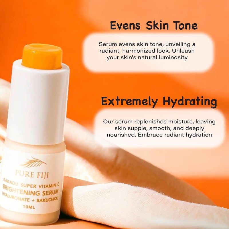 Pure Fiji Vitamin C Brightening Duo Kit Foaming Oil and Brightening Vitamin C Face Serum Anti Aging AntiWrinkle Facial Serum Gentle Foaming Oil Antioxidant Serum for All Skin Types - Image 3