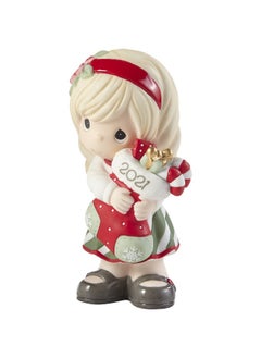 Precious Moments Precious Moments You Fill Me with Christmas Cheer Dated Girl Figurine 211001, White  - Image 2