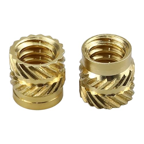 RoyceMart 100-pack M4 x 6L x 6.5D Brass Threaded Inserts, Heat Set Knurled Nuts for 3D Printing & Plastics, Female Threaded Brass Inserts - Image 1