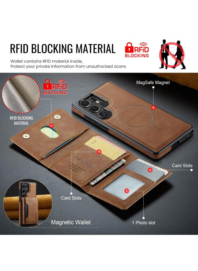 Dg Ming Case For Samsung Galaxy S25 Ultra 5G MAGKING-K2 Series MagSafe RFID Card Bag Detachable Phone Case - Image 4