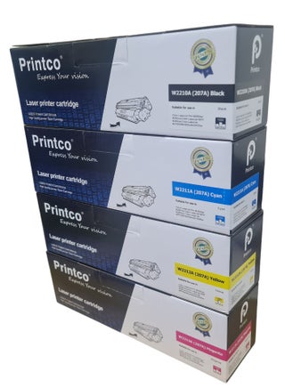 مجموعة حبر 207A مكونة من 4 ألوان لطابعات HP Pro M255/M283fdw/M283fdn متعددة الألوان W2210 وأسود W2211A وسماوي W2212A وأصفر W2212A وأرجواني (مع شريحة) - pzsku/Z467E8CE0FFC868F80BD9Z/45/_/1736951785/bc6ff59d-f069-4a30-9795-764b2fd903a1