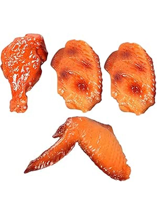4pcs Realistic Chicken Wing Model Set Faux Food Props Kitchen Decoration Photography - Image 1