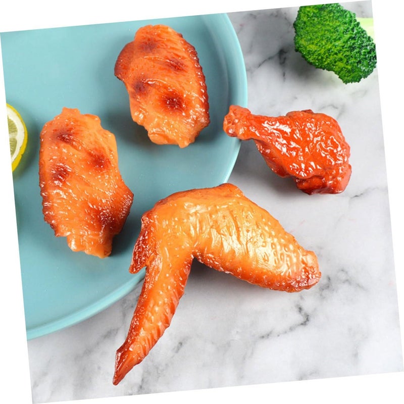 4pcs Realistic Chicken Wing Model Set Faux Food Props Kitchen Decoration Photography - Image 4