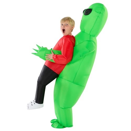 Morph Kids Red Inflatable Alien Costume, Blow Up Alien Outfit, Boys Halloween Costume, Halloween Costumes for Kids - Image 5