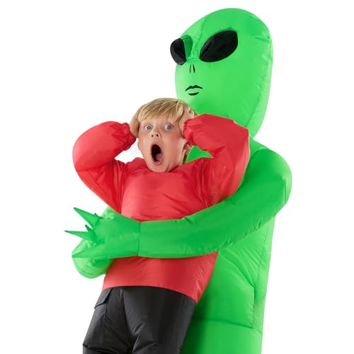 Morph Kids Red Inflatable Alien Costume, Blow Up Alien Outfit, Boys Halloween Costume, Halloween Costumes for Kids - Image 4